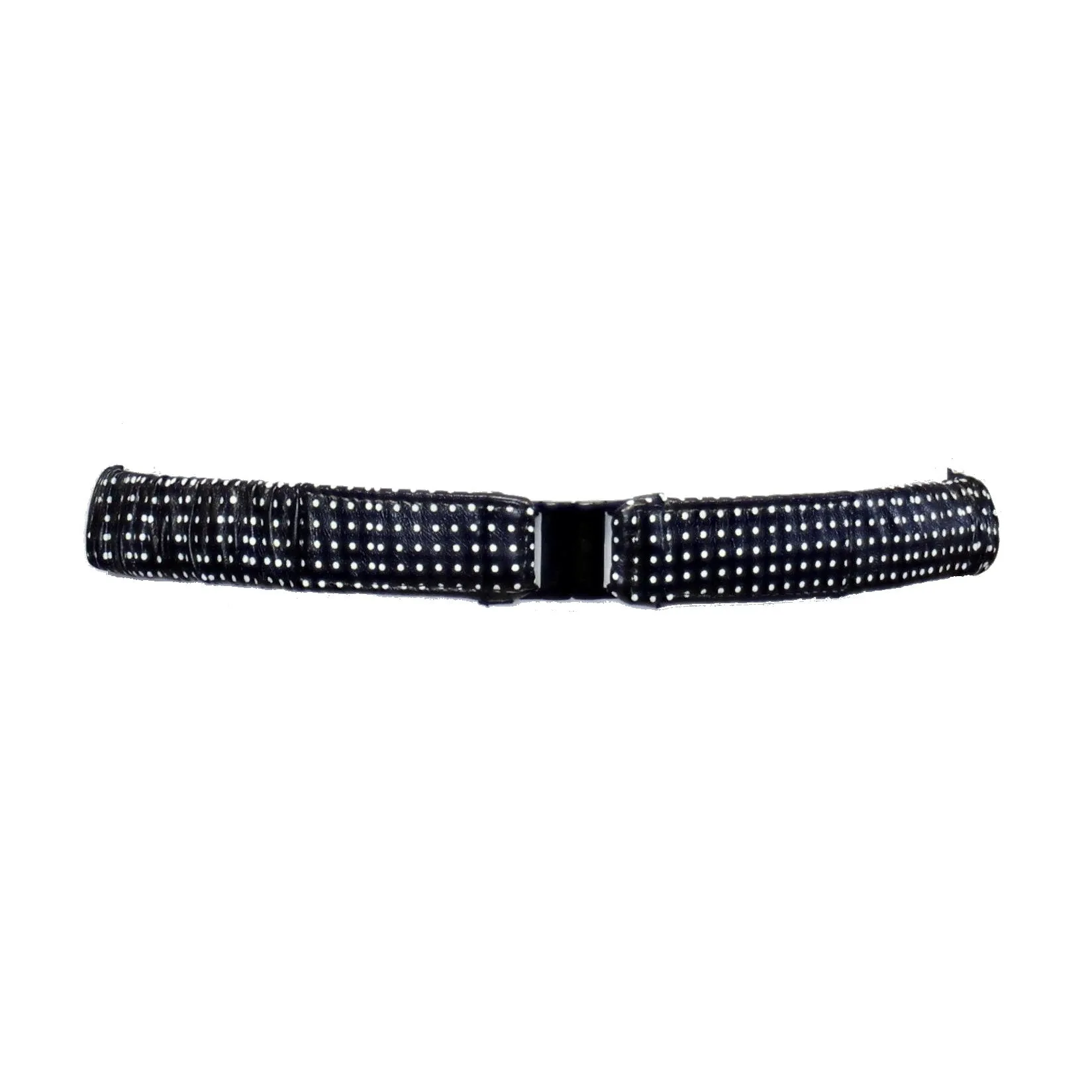 2.7cm Polka Dot Skinny PVC Elasticated Waist Belt with Clasp Fastening