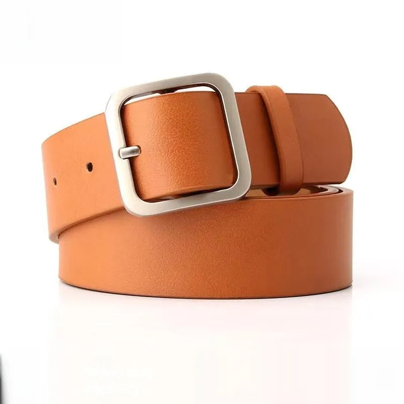 35cm Wide New Retro Alloy Square Buckle Belt