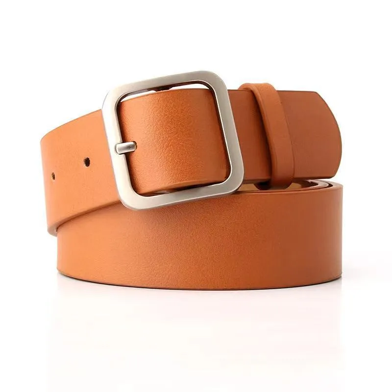 35cm Wide New Retro Alloy Square Buckle Belt