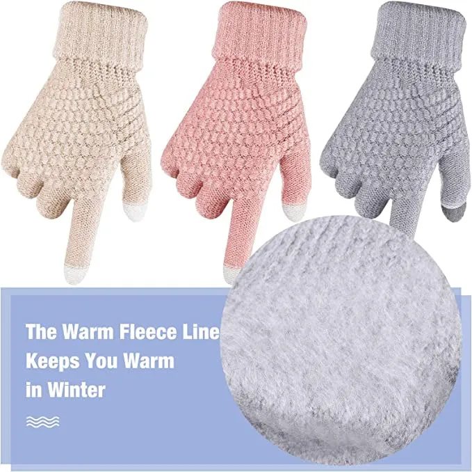 4-Pair: Women's Winter Touch Screen Gloves Warm Fleece