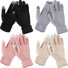 4-Pair: Women's Winter Touch Screen Gloves Warm Fleece