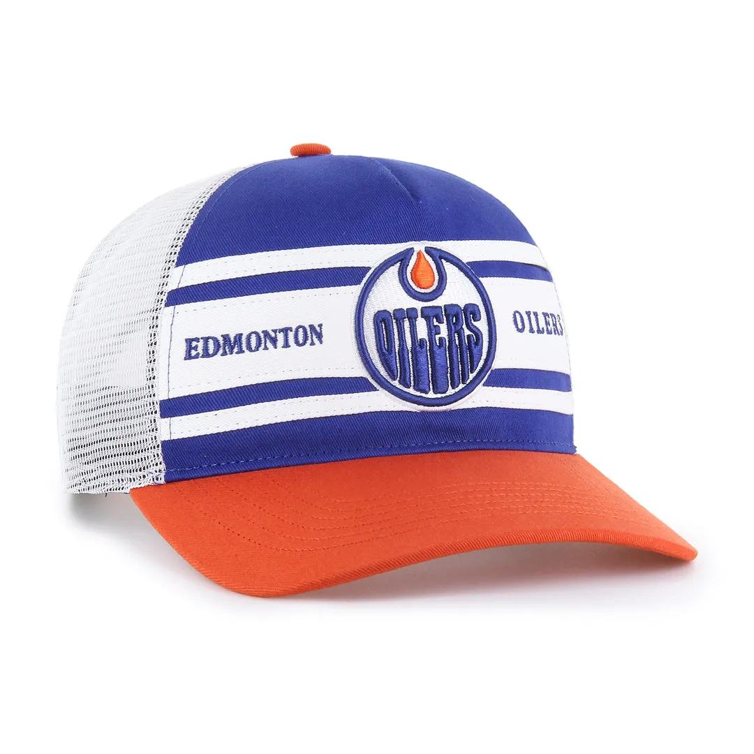 '47 Brand Men's NHL Edmonton Oilers Double Header Super Stripe Hitch Relaxed Fit Cap