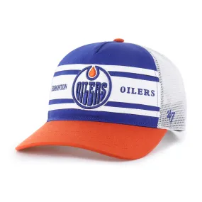 '47 Brand Men's NHL Edmonton Oilers Double Header Super Stripe Hitch Relaxed Fit Cap