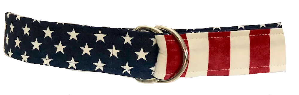 Americana Stars and Stripes D-Ring Belt by Oliver Green