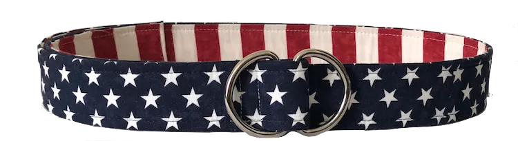 Americana Stars and Stripes D-Ring Belt by Oliver Green