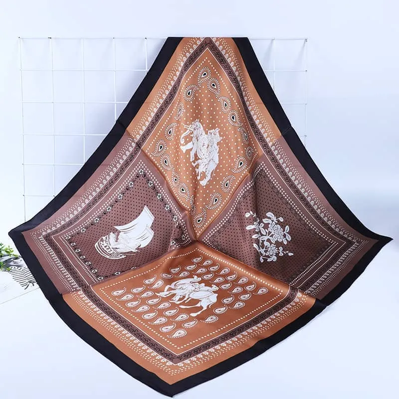 Auspicious pattern silk square scarf mulberry silk - 65cm