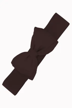 Bella Bow Belt in Dark Brown by Banned