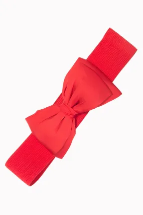 Bella Bow Belt in Red by Banned