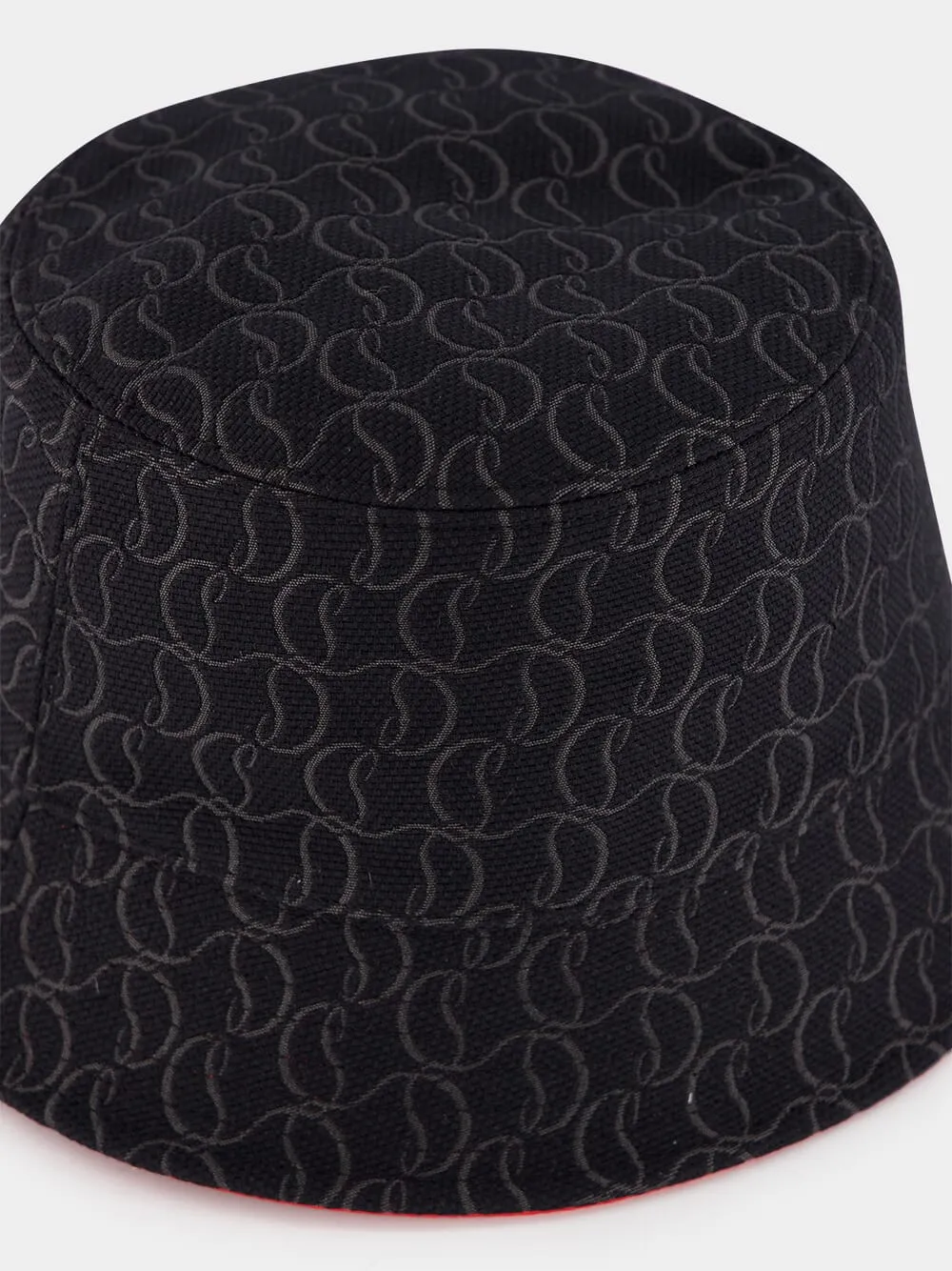 Black Bobino Jacquard Monogram Bucket Hat