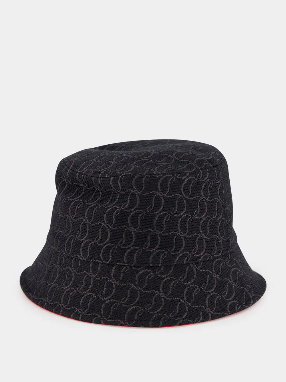 Black Bobino Jacquard Monogram Bucket Hat