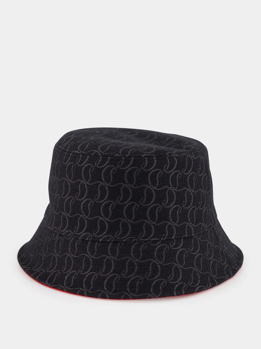 Black Bobino Jacquard Monogram Bucket Hat