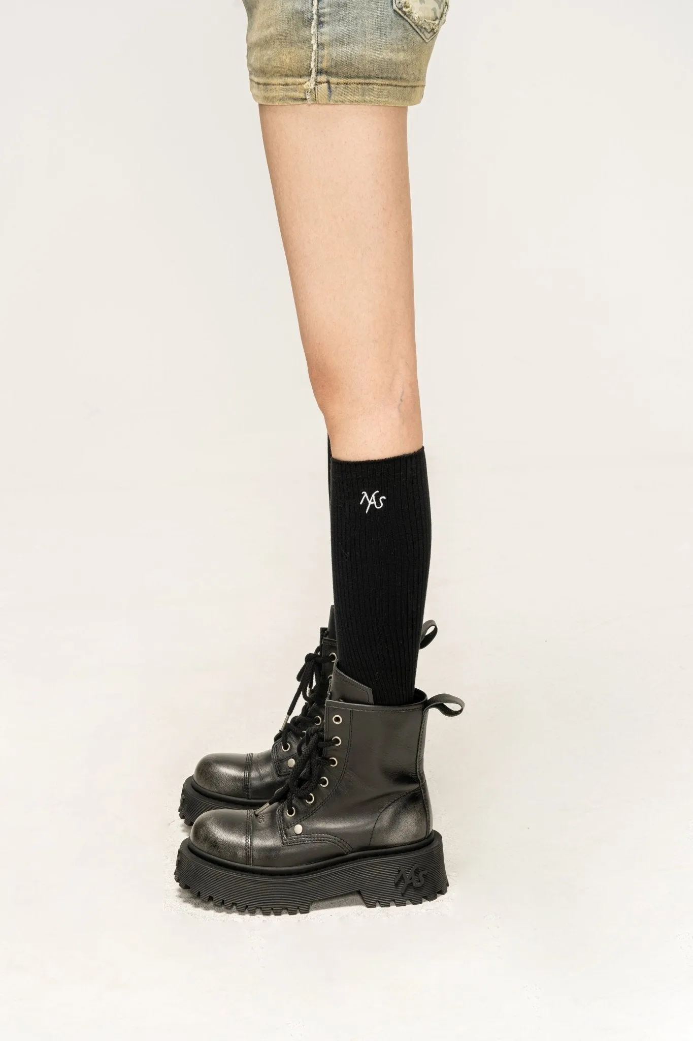 Black Classic Loose Over-The-Calf Socks