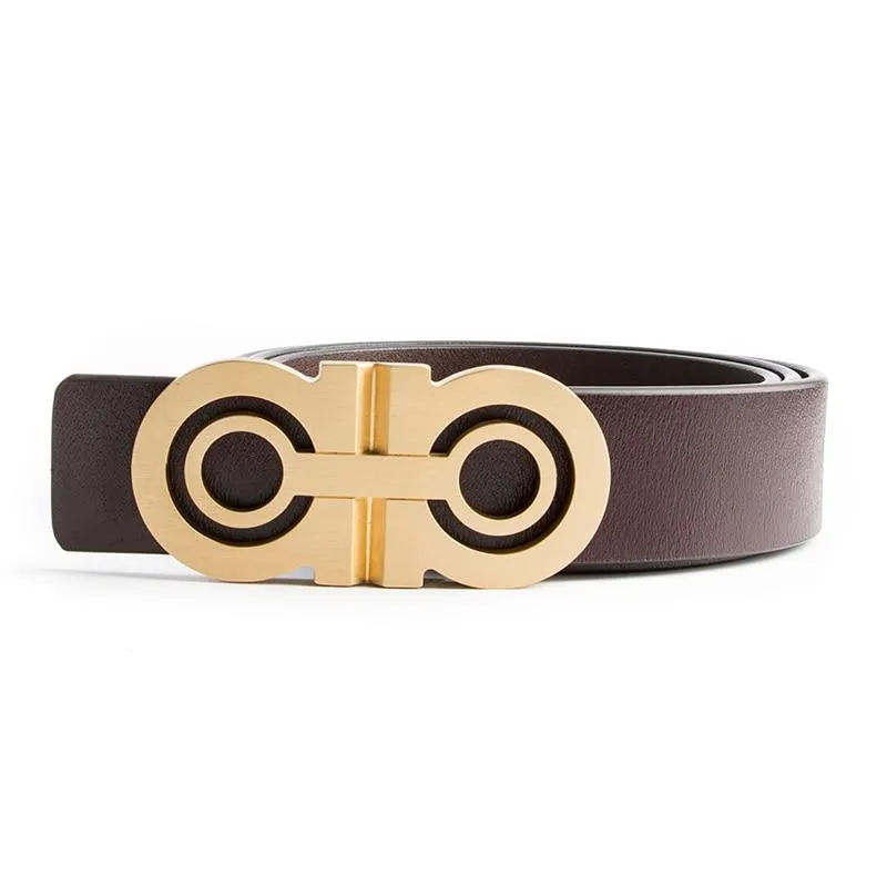 Capitano Luxury Solid Brass Leather Belt