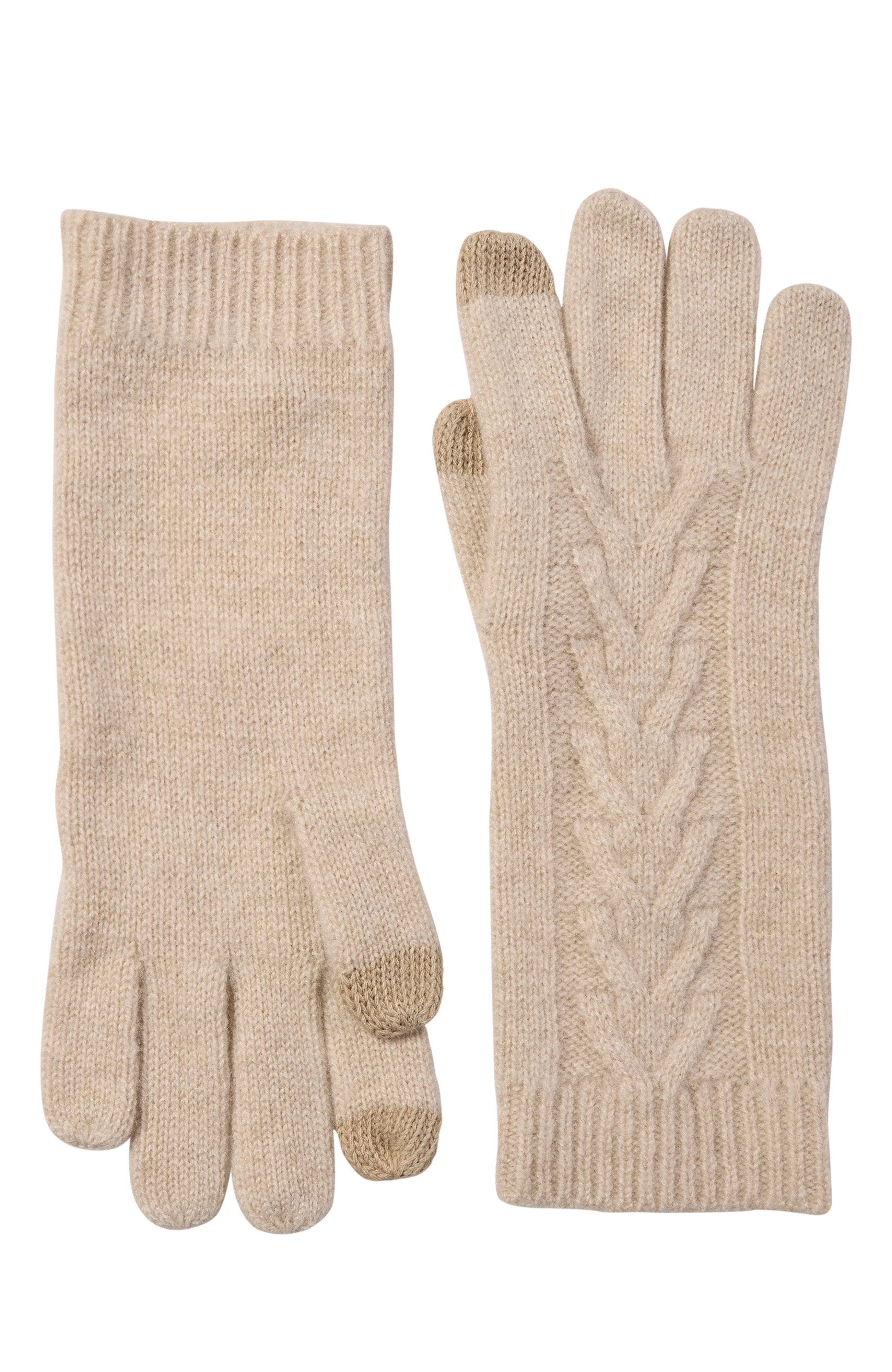 CASHMERE LATTICE KNIT GLOVE WITH TOUCH TECH