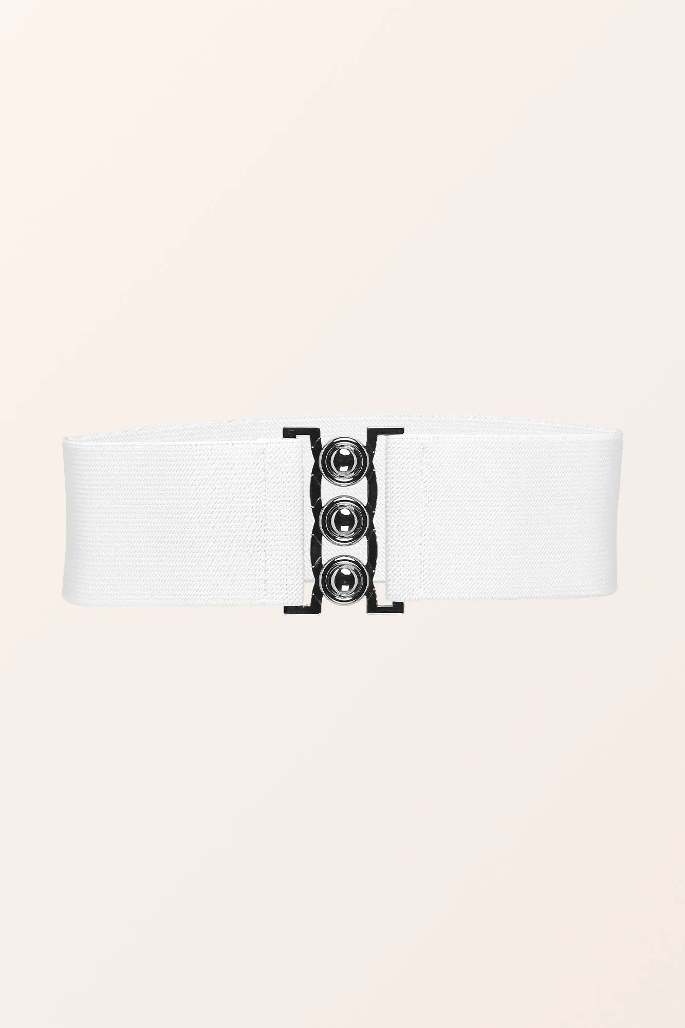 Classic Triple Eye-Hook Dress Belt - White