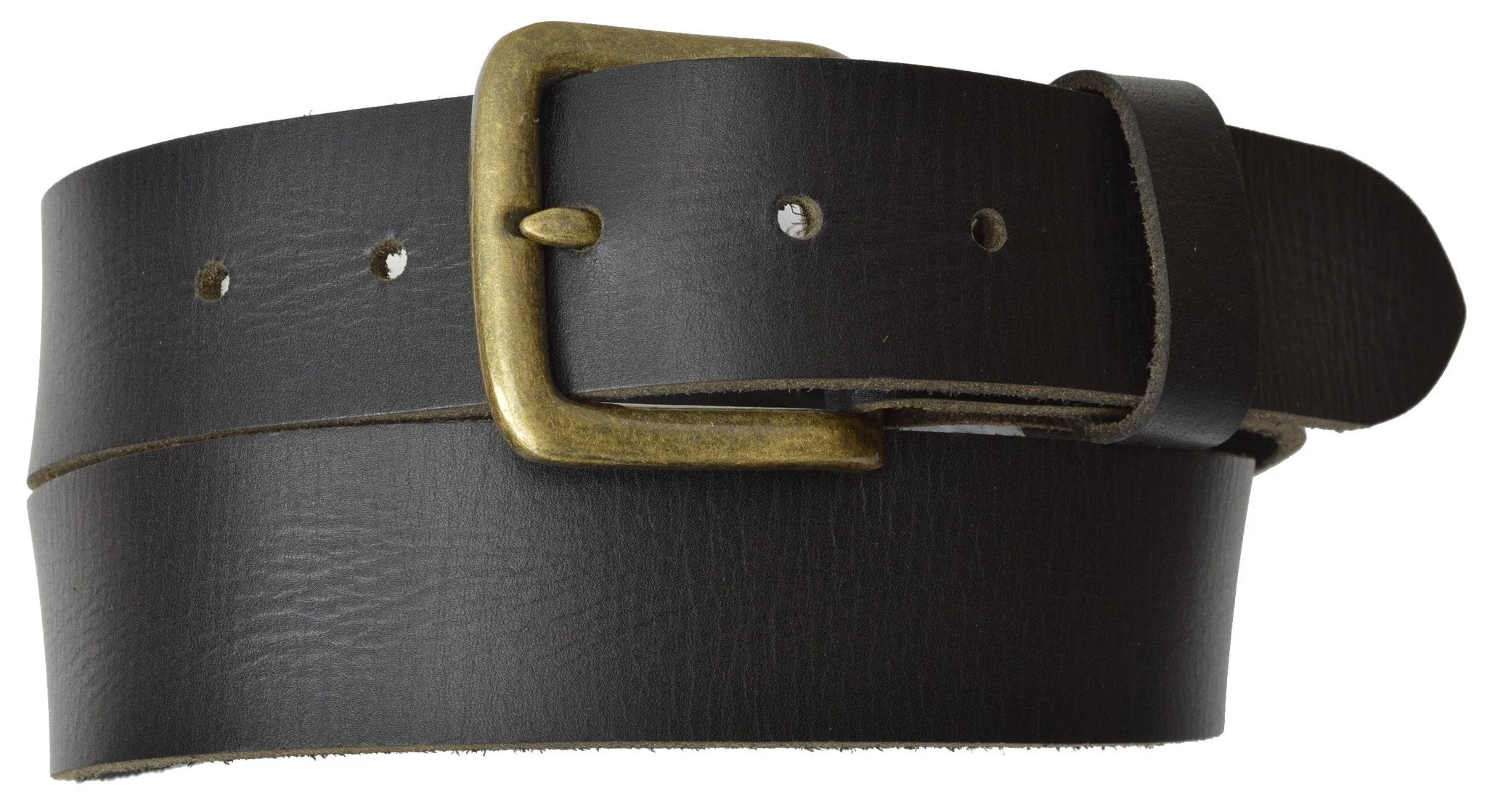 Cowhide 100% Leather Casual Jean Belt 1 1/2'' Wide Black MSL 40