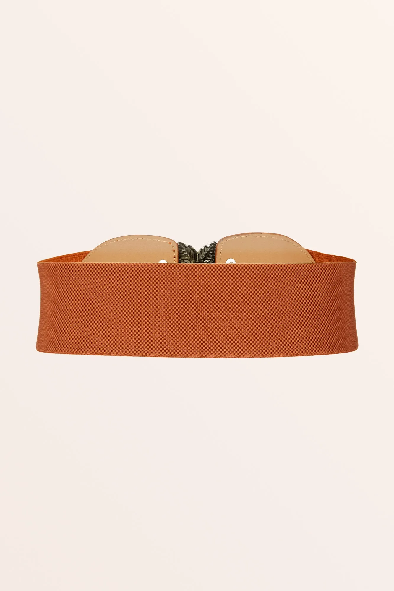 Elastic Vintage Buckle Belt - Brown