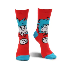 Elope Dr. Seuss Thing 1 And 2 1 Pair Of Crew Socks