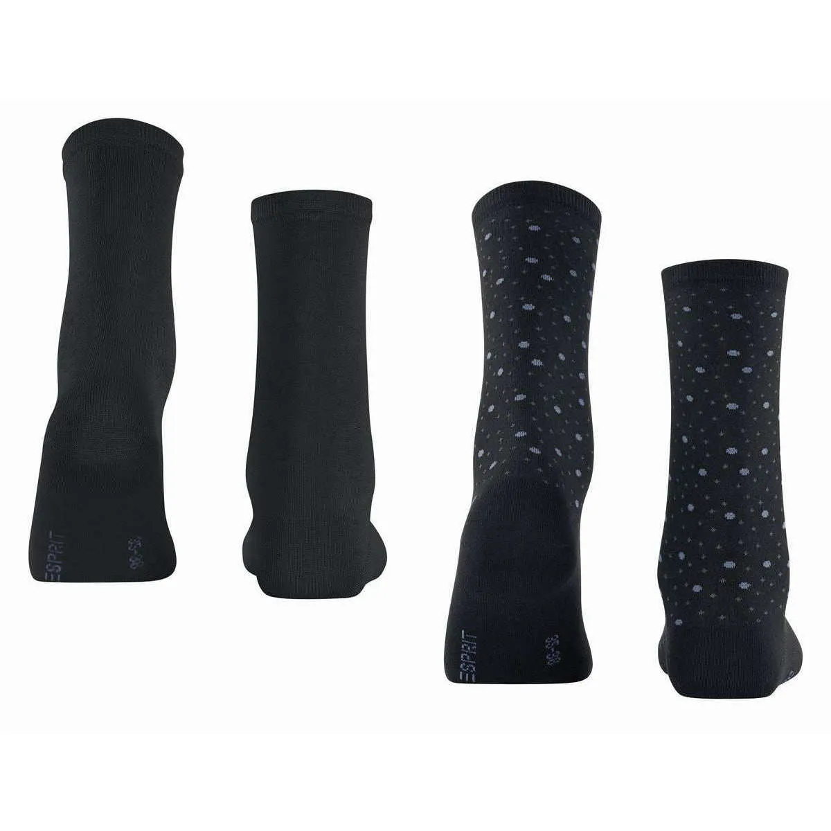 Esprit Playful Dot 2 Pack Socks - Black