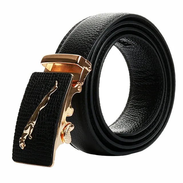 Famous Brand Belts For Men Cowskin Genuine Luxury Leather Men's Belts Strap Male Metal Automatic Buckle leather belt men 130CM