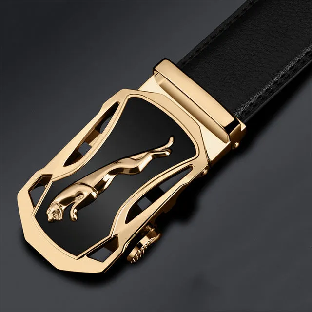 Famous Brand Belts For Men Cowskin Genuine Luxury Leather Men's Belts Strap Male Metal Automatic Buckle leather belt men 130CM