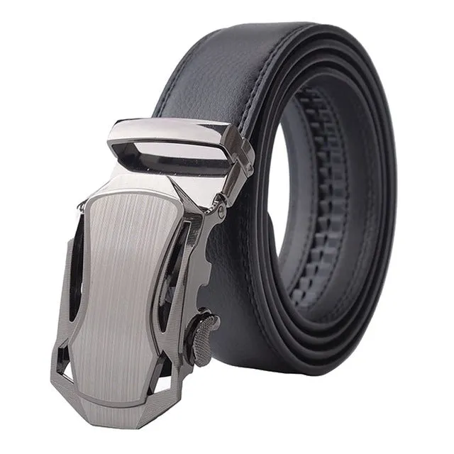 Famous Brand Belts For Men Cowskin Genuine Luxury Leather Men's Belts Strap Male Metal Automatic Buckle leather belt men 130CM