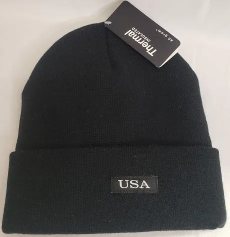 Gregg -- Acrylic USA Knit Hat -- Black