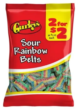 Gurley's Sour Rainbow Belts 2.25oz Peg Bag