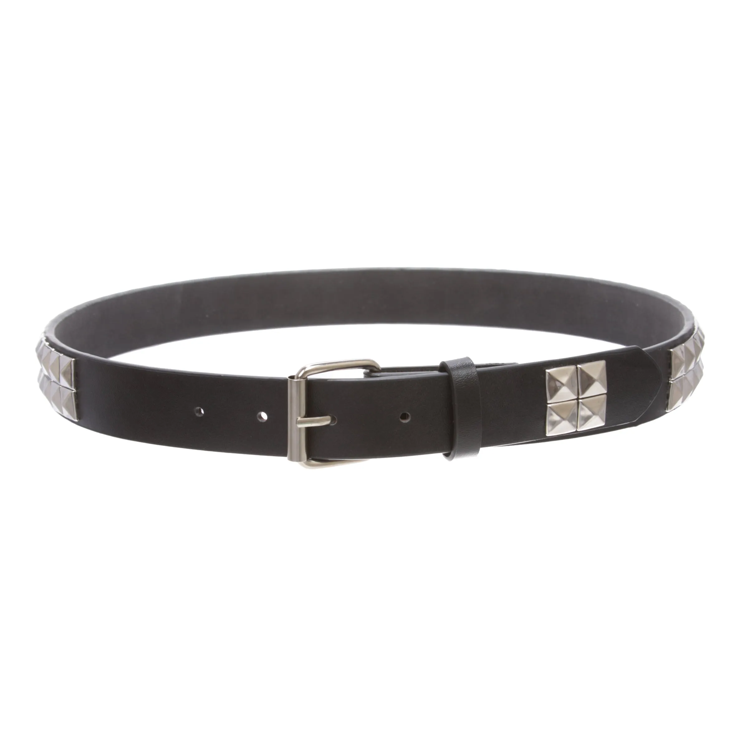 Kids 1" Snap On Punk Rock Studded Leather Belt