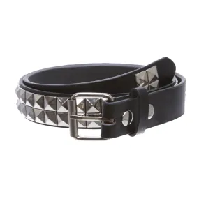 Kids 1" Snap On Punk Rock Studded Leather Belt