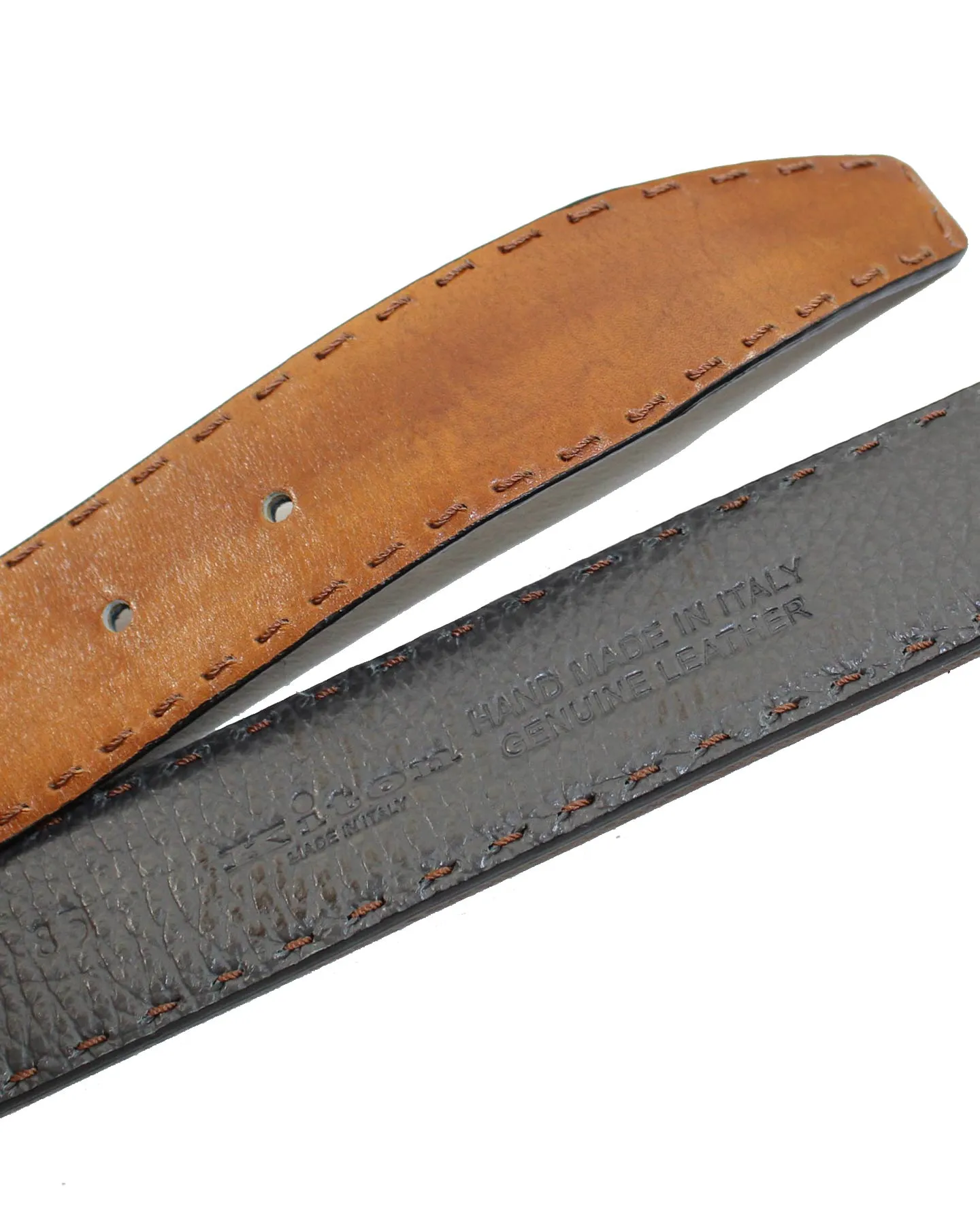 Kiton Leather Belt Cognac Men Belt 85 / 34