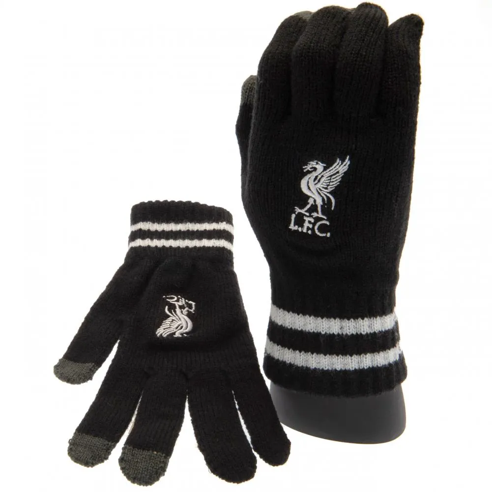 Liverpool FC Touchscreen Knitted Gloves Youths Bk