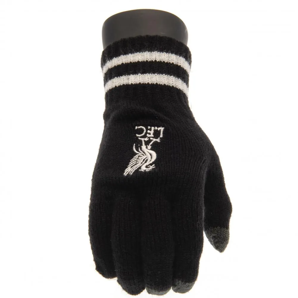 Liverpool FC Touchscreen Knitted Gloves Youths Bk