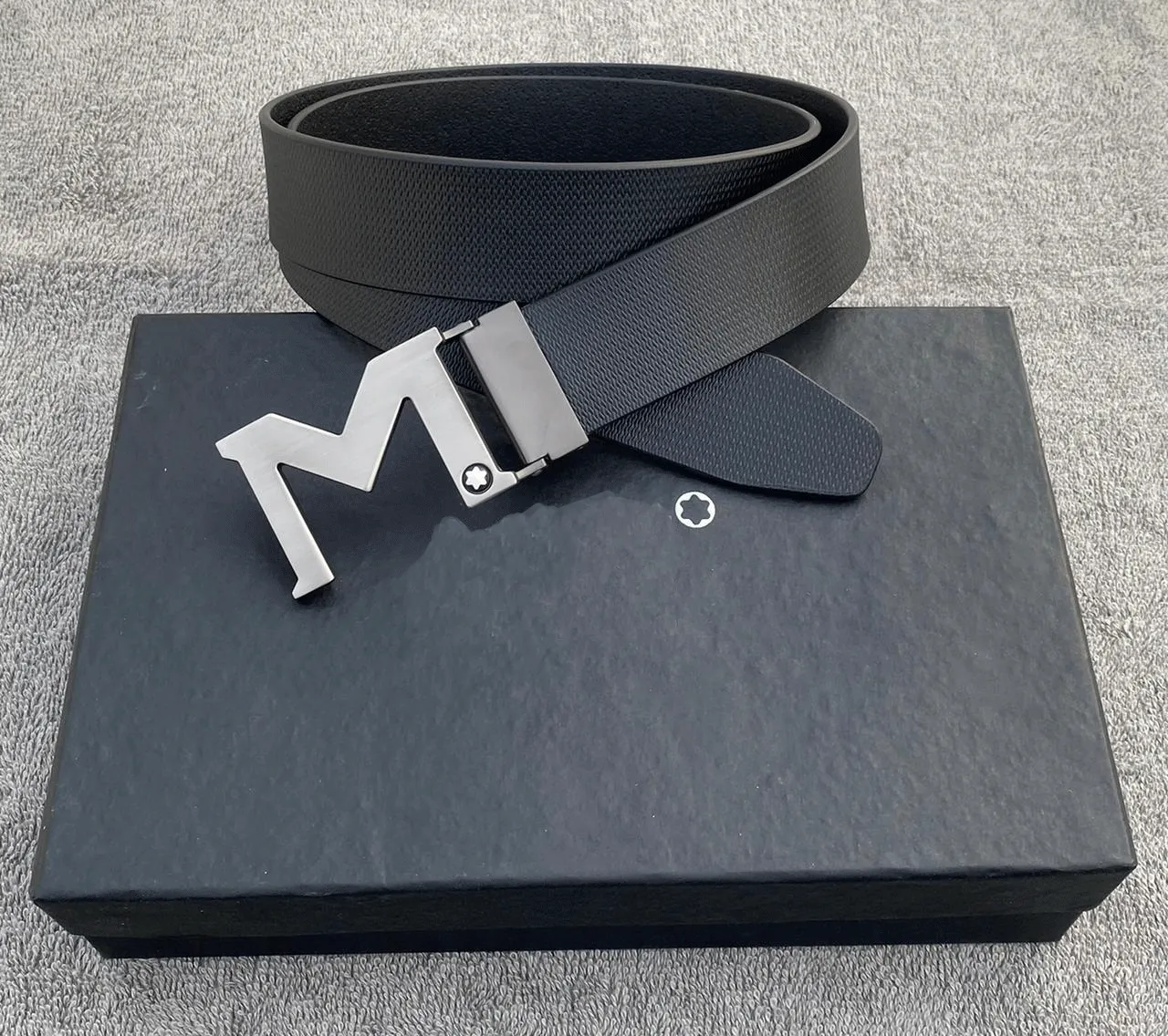 M Latter Leather Strap Designer Belts For Men's -JonasParamount