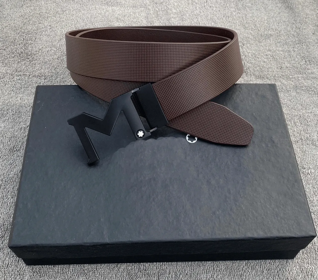 M Latter Leather Strap Designer Belts For Men's -JonasParamount