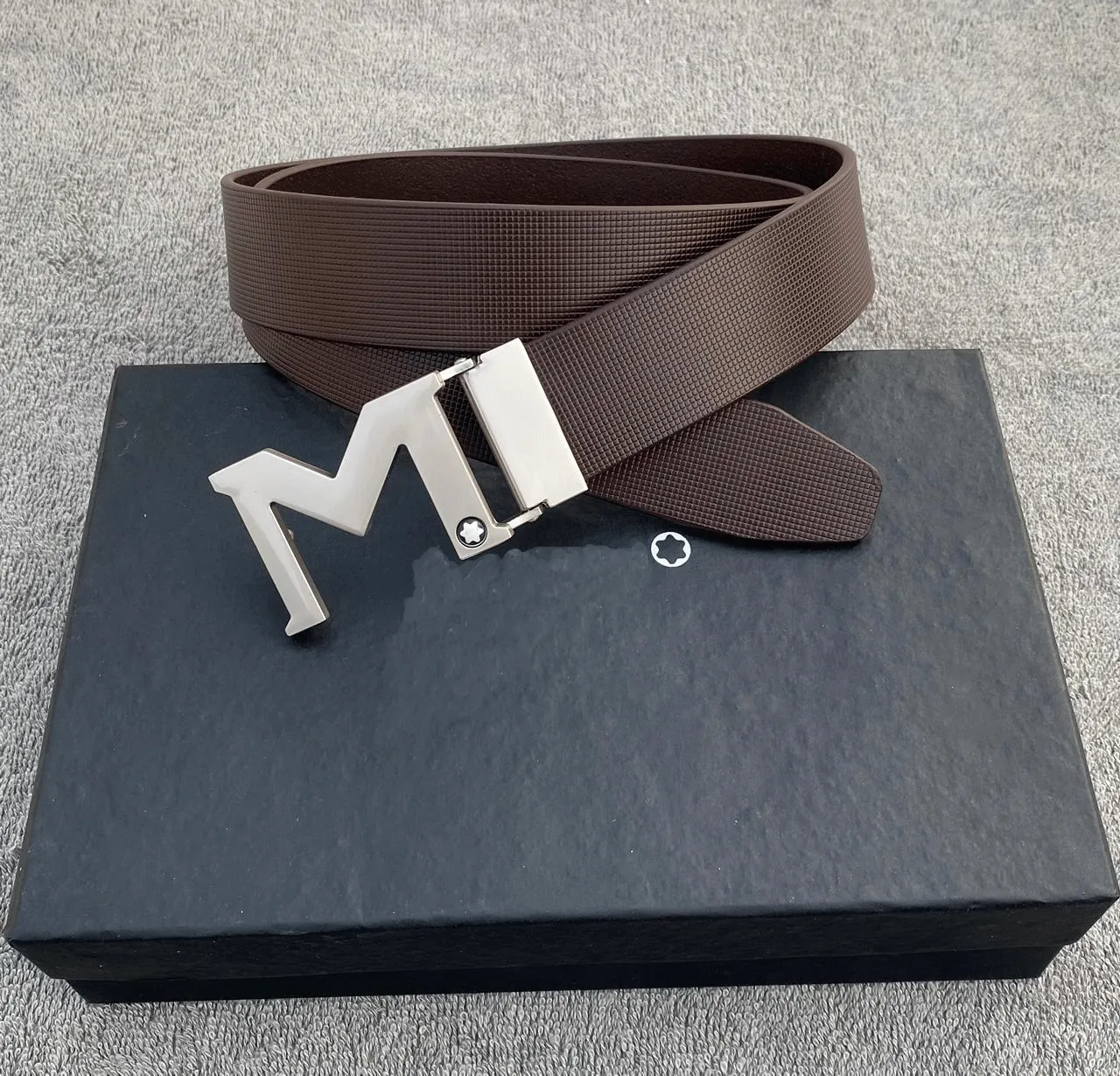 M Latter Leather Strap Designer Belts For Men's -JonasParamount