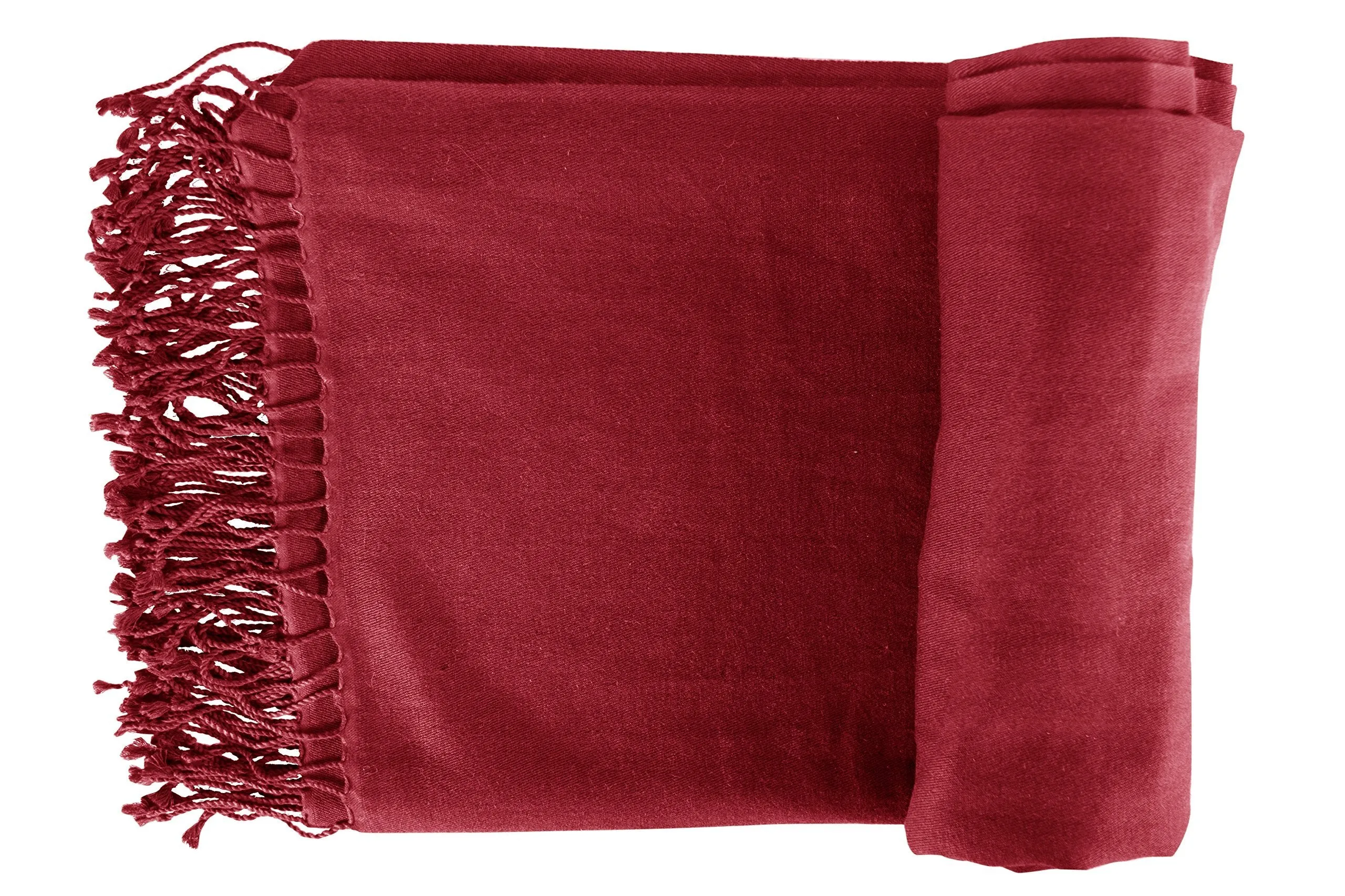 Maroon Luxurious Cashmere Fine Wool Travel Throws Blanket Scarf