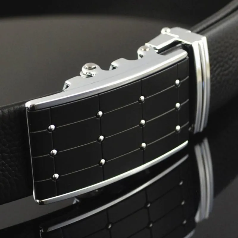 Men's Leather Belt With Automatic Buckle | Plus Size