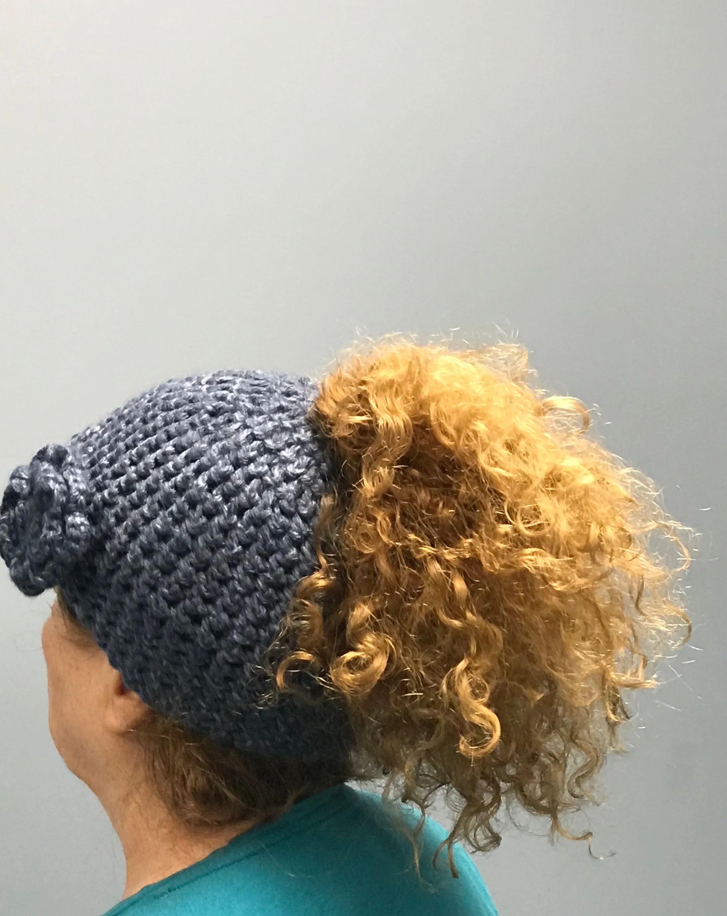 Messy Bun Hat - Sea Blues