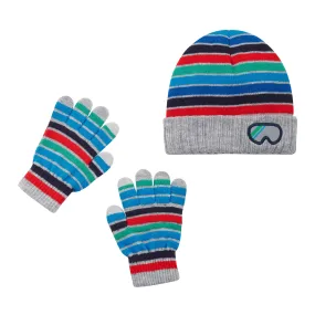 Multi Stripe Winter Hat & Glove Set