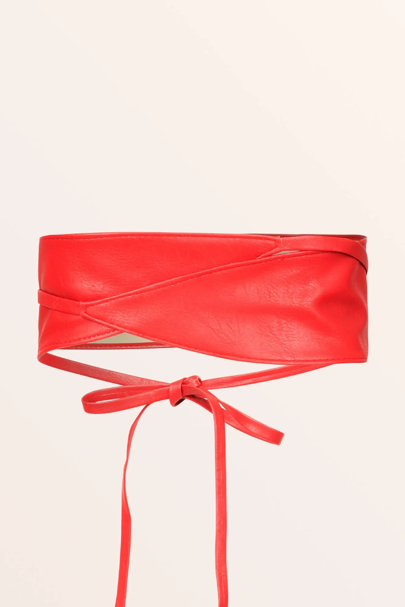 Obi Self Knot Tie Belt - Red