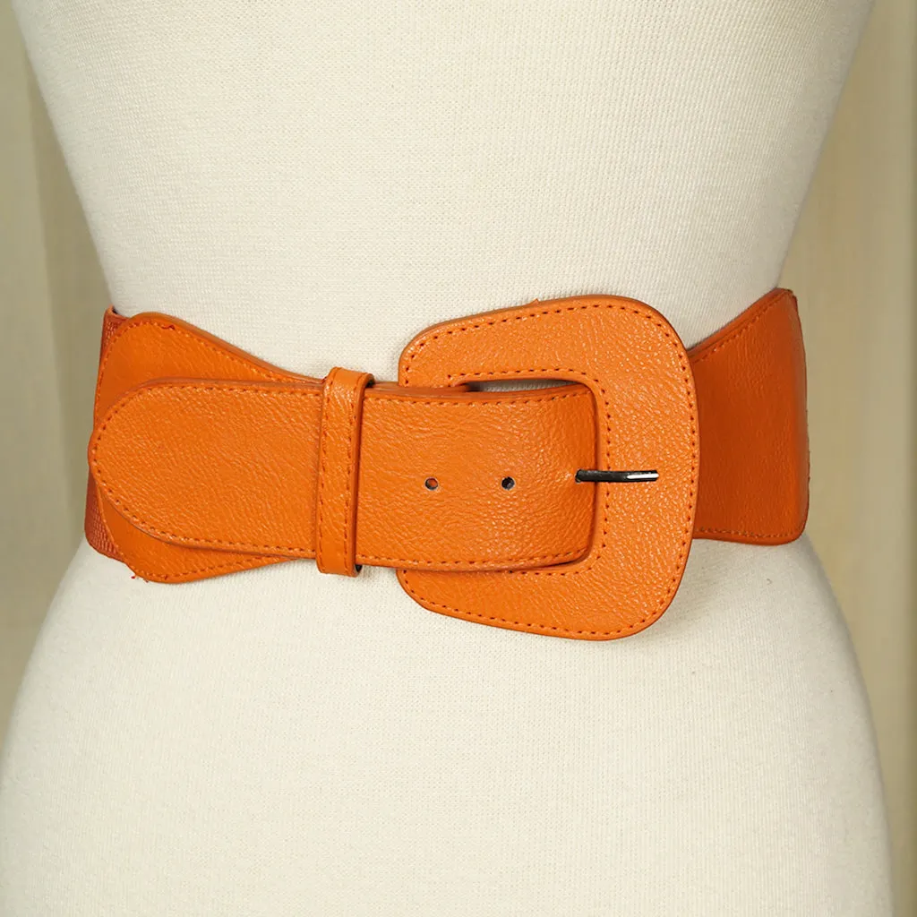 Orange Pinup Cinch Belt