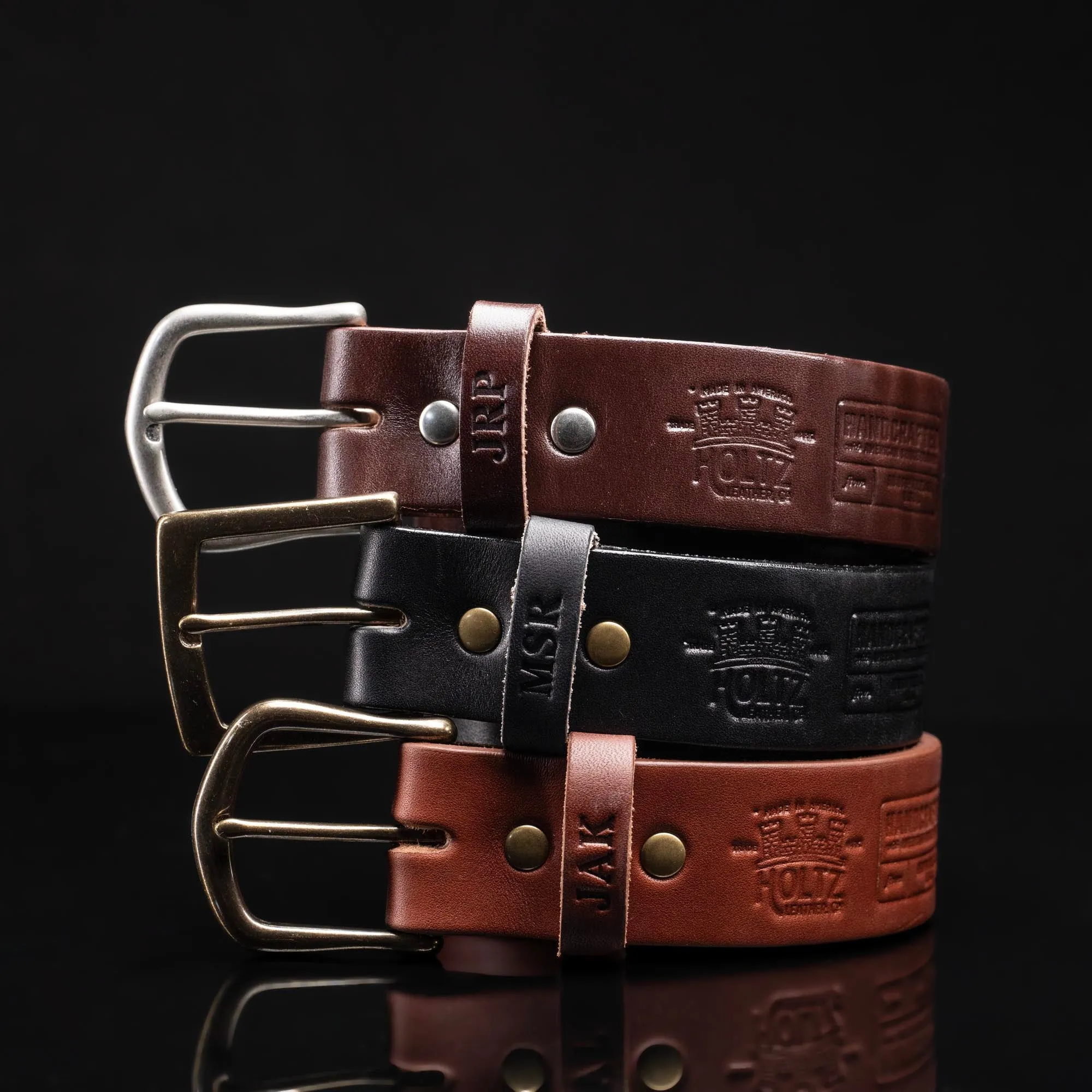 Personalized Bridle Leather Men's Casual Belt – Square Nickel or Brass Buckle