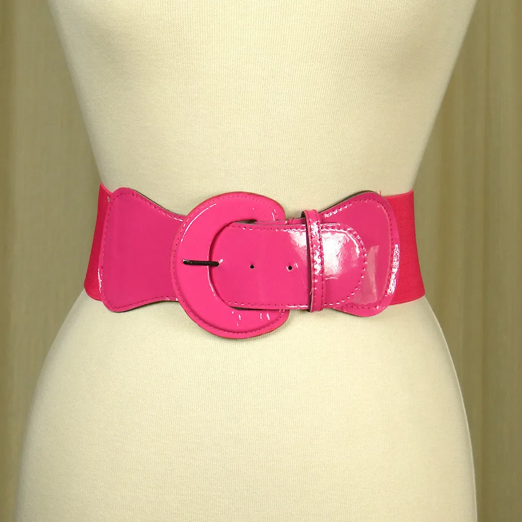 Pink Elastic Cinch Belt