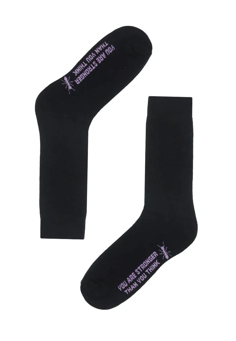 Quoted Black Crew sock