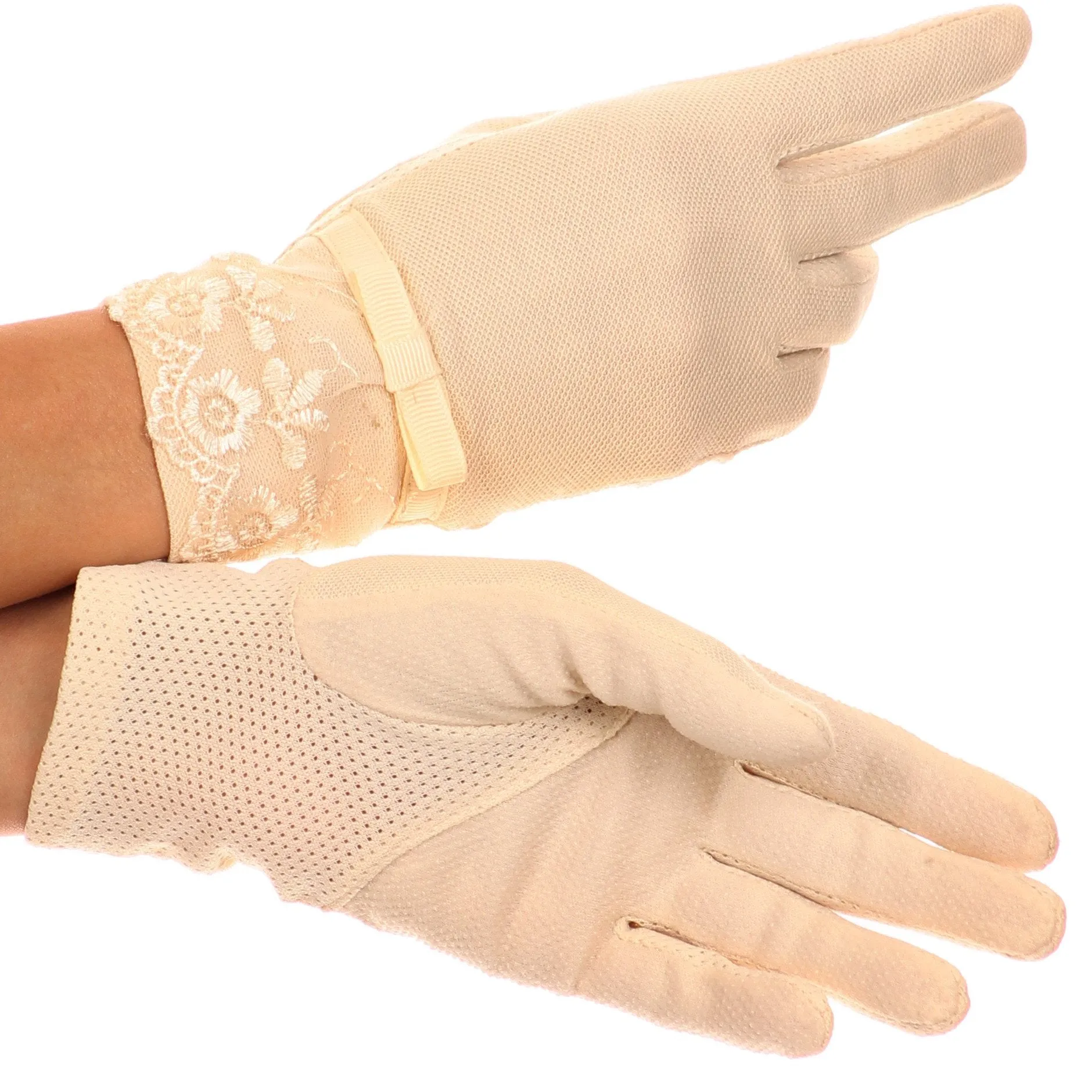 Sakkas Annie wrist length antique look femminine assorted stretch glove with lace