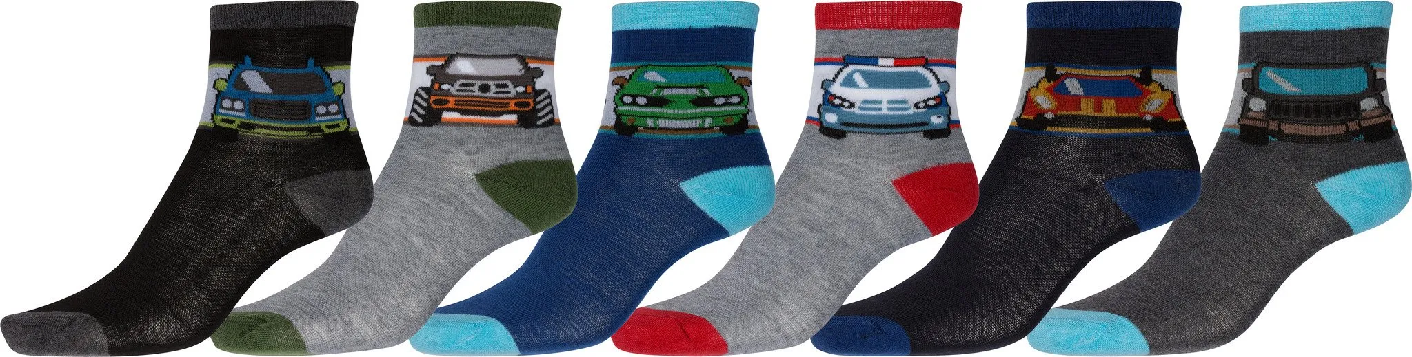 Sakkas Boy's Playful Pattern Assorted Crew Socks 6-Pack