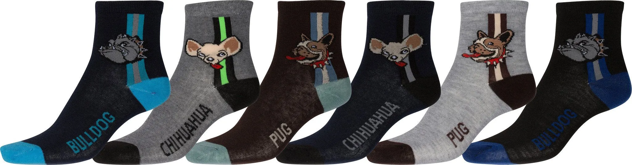 Sakkas Boy's Playful Pattern Assorted Crew Socks 6-Pack