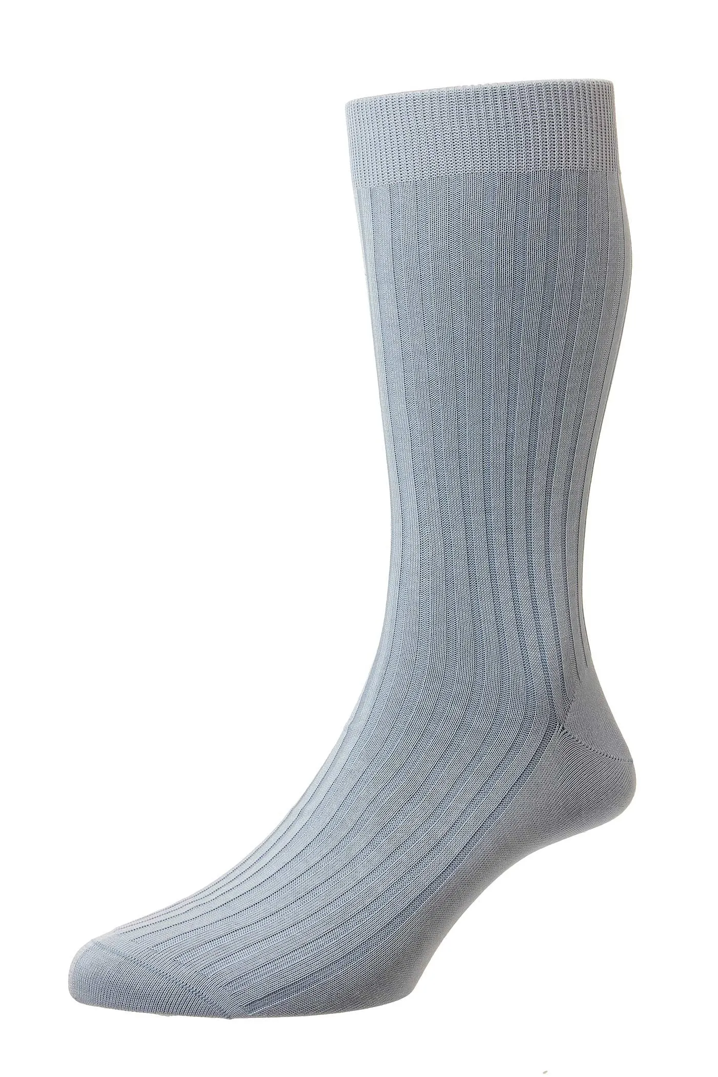 Sky Blue Danvers Mercerised Cotton Socks