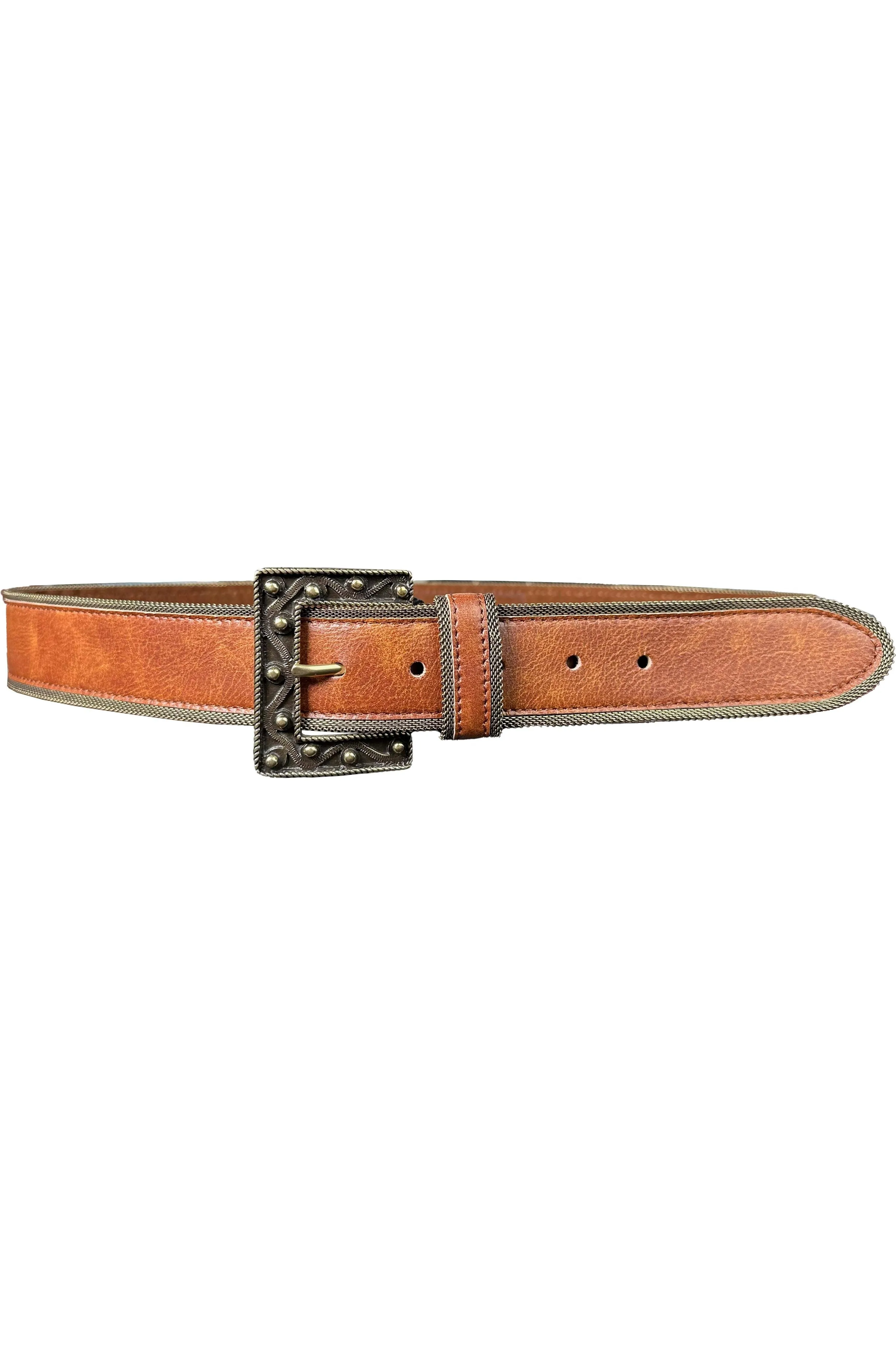 Streets Ahead Aurora-X Leather Jean Belt 32301X | Tan/Old Brass Buckle